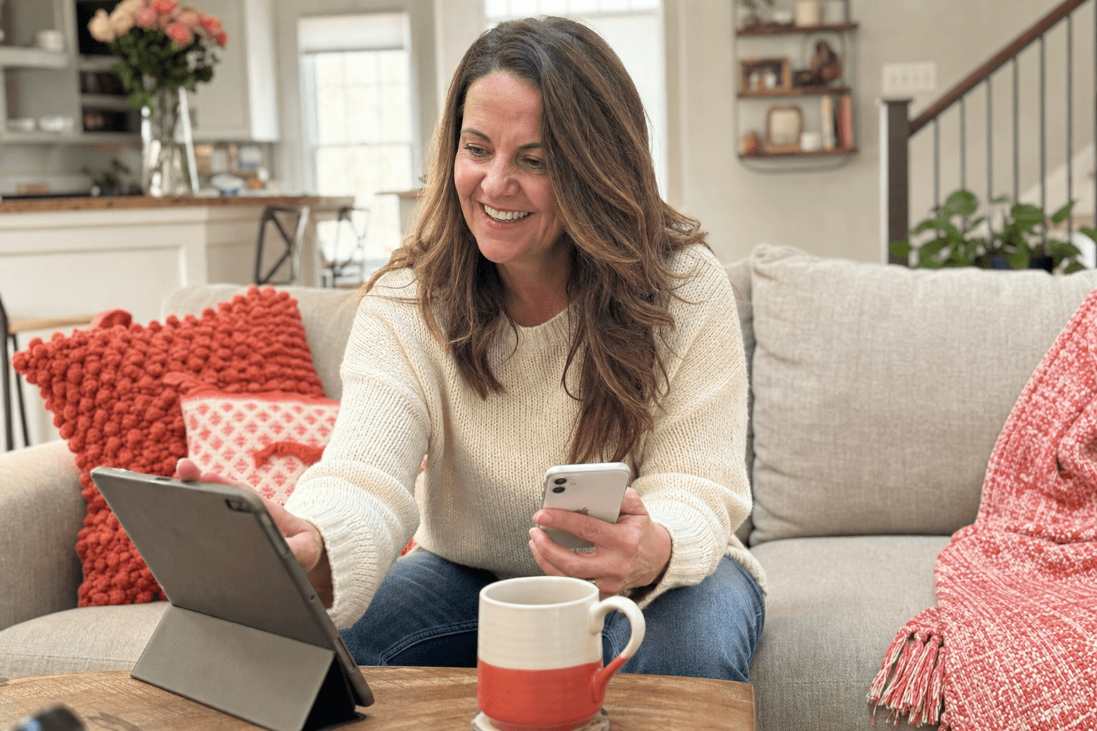 A family organizer setting up Nana Chat on a phone